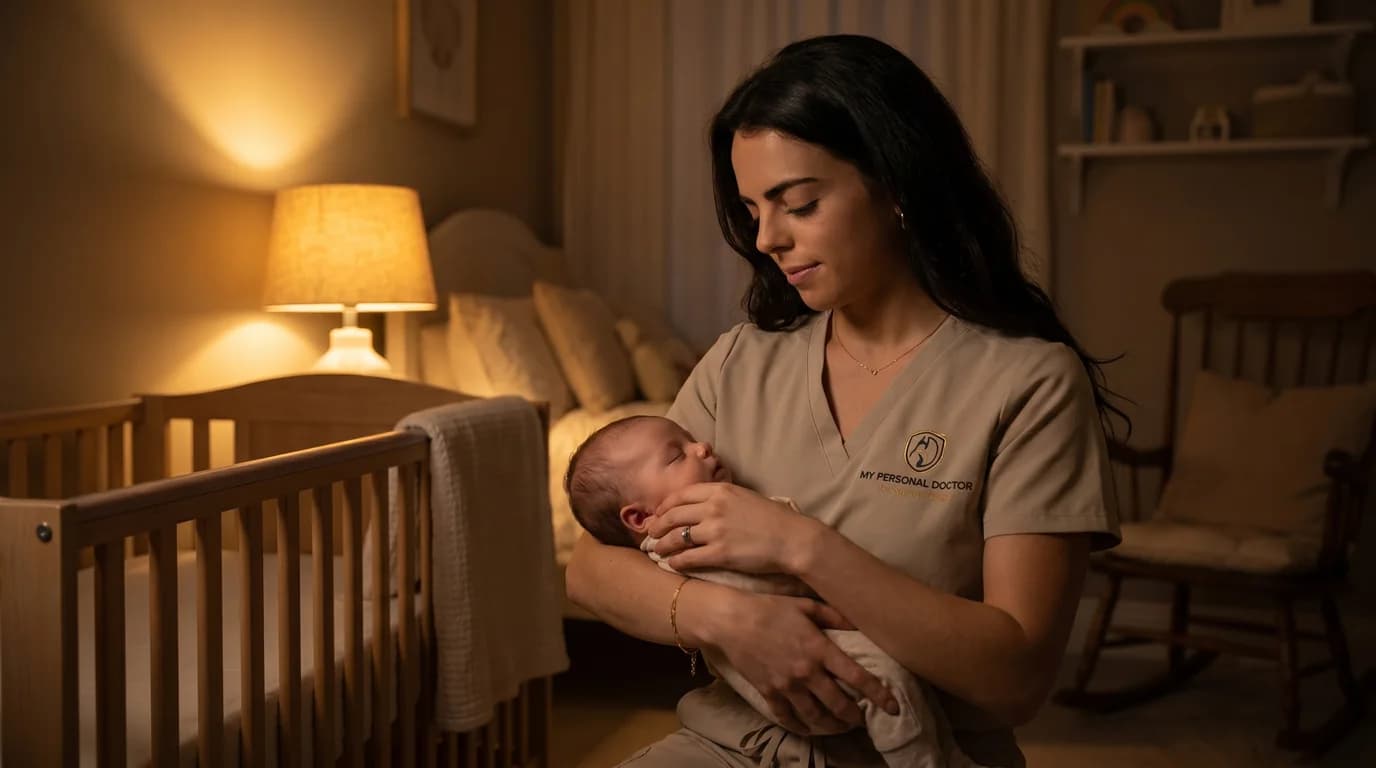 Night nursing — serene nursery at night