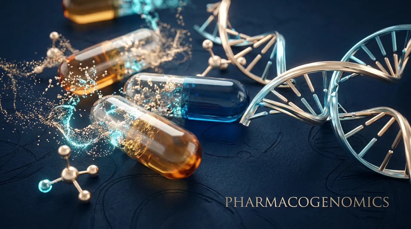 Pharmacogenomics — capsules and molecular DNA